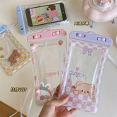 Transparent Mobile Phone Waterproof Bag Touch Screen Cartoon Hang Neck Dust Jacket Diving Swimming Sealing Bag Protective Shell