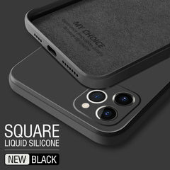 Official Square Silicone Shockproof Soft Phone Case For iPhone 11 12 13 Pro Max Mini X XS XR 7 8 Plus SE 2 Candy Back Cover