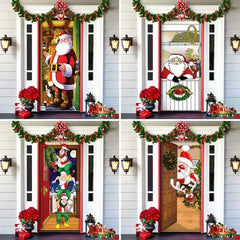 YICKYUE - New Year Christmas Background Decoration Hanging Cloth Christmas Door Background Cloth Party Decoration Tapestry Door Cover 2025