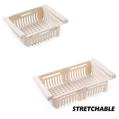 Refrigerator Adjustable Stretchable Organizer Drawer Basket Refrigerator Drawers Fresh Spacer Layer Food Storage Rack