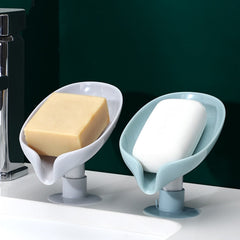 Tree Leaf Laundry Soap Dish Toilet Soap Shelf Vertical Suction Cup Wall Hanging Soap Holder Punch-free Water-free Storage Box