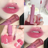 YICKYUE - Cherry Red Glossy Tint Lipstick Waterproof Liquid Mirror Water Sexy Red Juice Lip Gloss Moisturizing Transparent Gloss Makeup