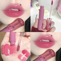 YICKYUE - Cherry Red Glossy Tint Lipstick Waterproof Liquid Mirror Water Sexy Red Juice Lip Gloss Moisturizing Transparent Gloss Makeup
