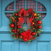 YICKYUE - New Creative Red Bow Decoration Christmas Ball Wreath Christmas Wreath Shopping Mall Window Christmas Decoration Pendant Props