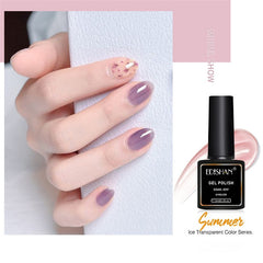 1 Bottle 36 Colors Translucent Jelly Nail Gel Polish 7.5ml Lasting Ice Through Pink White Crystal Varnish Soak Off Gel Manicure