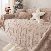 New Christmas Rabbit Plush Sofa Cover Thick Warm All-Cover Solid Couch Covers for Winter Multifunctional Soft Blanket for Office