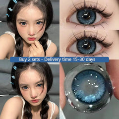 YICKYUE - 1 Pair Natural Contact Lenses For Eyes Blue Eye Lenses Prescription Myopia High Quality Beauty Pupils Free Shipping