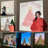 Christmas Projector Lamp Party Atmosphere Night Light Background Wall Decorations for Christmas New Year Party Photo Props
