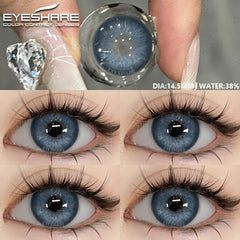 YICKYUE - 1pair Natural Eye Lenses Color Contact Lenses for Eyes Green Lenses Blue Eye Contact Lens Yearly Cosmetic Gray Pupils