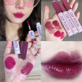Yickyue Double Head Purple Lipstick Velvet Lip Gloss Mirror Liquid Lip Tint Pigment Long Lasting Easy To Color Girl Gift Makeup Cosmetic