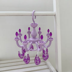 Kawaii Korean Style Girl Heart Retro Crystal Chandelier Shape Clothes Rack Cute Student Bedroom Clothespin Decoration Rack