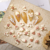 20Pcs/lot Kawaii Nail Art Charms Flower/Soft Bear Resin Parts Supplies Nail Kit Nail Art Decorations Cute Japan Accessories