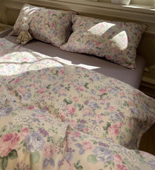 YICKYUE - Sweet purple pink flower bedding set,twin full queen king romantic floral cotton home textile bed sheet pillow case quilt cover