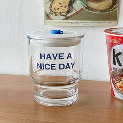 New Japanese Korean Ins Style Glass Straw Cup Love Water Cup Milk Coffee Cup Student Cup Lovely Drinking Gift Glass With Cover