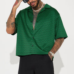 Hearujoy Vintage Diagonal Stripe Print Shirts For Men Fashion Casual Loose Cardigan Tops Summer New Blouse Shirt Male Streetwear