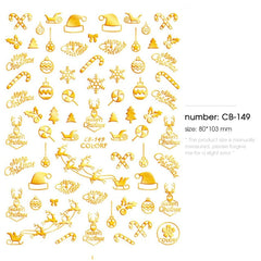 1 pieces stickers for christmas nails decals snowflakes envelopes christmas snowman decorations for winter nails manicure tools