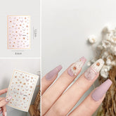 Spring Sakura Nail Water Stickers Rose Flower Beauty Leaf Tree Summer Nails Art Decoration 2022 Butterfly Painting Nail Arts