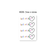 Waterproof Temporary Tattoo Stickers Cute Colorful HeartLetters Tattoo Flash Tattoo Arm Female Male