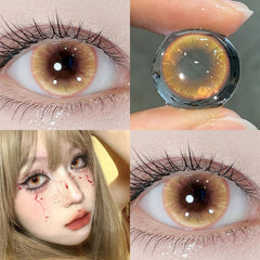 YICKYUE 1 Pair Yearly Korean Lenses Popular Color Contact Lenses With Prescription Myopia Lenses Halloween Lenses Cosplay Blue