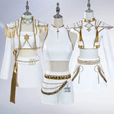 YICKYUE Rumi Mira Zoey White Singing Suit Women Halloween Carnival Party Role Playing Outfit Cosplay Costume Wig