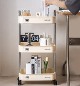 Yickyue 2/3/4 Layers Modern Trolley Rack Kitchen Vegetable Seasoning Bottle Storage Rack Living Room Snacks Sundry Organizer