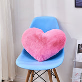 Yickyue 40x50cm Heart Shape Imitation Rabbit Fur Cushion Cover Super Soft Rabbit Plush Pillow Pillowcase Cover Sofa Bed Home Decoration