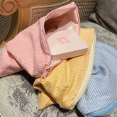 W&G Cream Ins Storage Bag Cosmetic Handbag Organizer Pencil Case Large-capacity School Stationery Pencil Bag Plaid Bag for Women