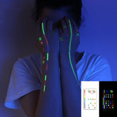 Fashion Luminous Tattoo Sticker Line Snake Temporary Tattoo Waterproof Men Women Arm Leg Fake Tattoo Body Art Sticker