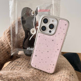 YICKYUE - Plating Ins Pink Phone Case For Iphone 15Pro 15 16 13 14ProMax 14 Pro Max 13ProMax 16Pro Stars Fundas Protector Cover