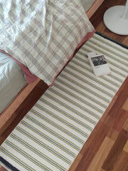YICKYUE - Minimalist Living Room Decorative Carpets Green Striped Bedroom Bedside Carpet Comfortable Coffee Table Rug Soft Balcony Rugs IG