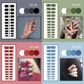 24pcs Reusable False Nail Matte Artificial Tips Full Cover Decorated Middle Square Press on Nails Art Fake Nail Without Box