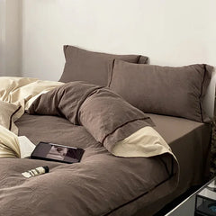 YICKYUE - Vintage Jacquard Bed Set of Four Pieces Made of Pure Cotton 2023 New High Quality Bedding Sheet and Quilt Cover