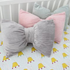 Yickyue Bow Pillows Sofa Cushion Removable Washable INS Short Plush Baby Bed Room and Home Sweet Gift Decoration Pillow Birthday Cojines