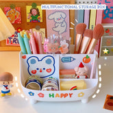 FREE STICKER Desktop Pen Holder Container Cute Stationery Supplies Storage Box Creative Cartoon Kawaii Pen Storage Box Cp Stand