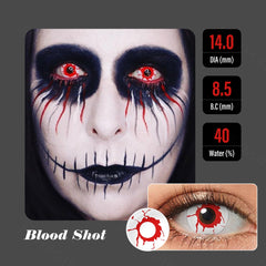 YICKYUE - 1Pair Halloween Colored Contact Lenses Cosplay Vampire Red Contact Lenses Anime Eye Lenses Blood Makeup Contact Lens