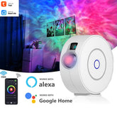 Tuya Smart Star Projector WiFi Laser Starry Sky Projector Waving Led Colorful Car Home Atmosphere Light Wireless Control Alexa