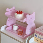 YICKYUE - Plastic Foldable Multifunction Double-deck Desktop Storage Shelf Rest Room Toiletries and Cosmetics Storage and Finishing Rack