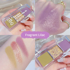 Yickyue Eyeshadow Palette 3 Colors Glittler Matte Smoky Makeup Eyes Pigment Waterproof Long Lasting Party Shimmer Shine Eyeshadow Makeup