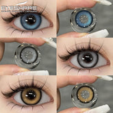 YICKYUE - 1 Pair Big Eye Korean Lenses Colored Contact Lenses for Eyes Fashion Contact Lenses Yearly Blue Lenses Gray Eye Lenses