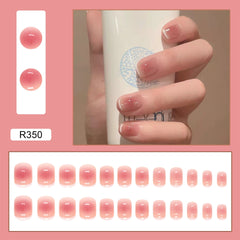 24Pcs Pink French Tips False Nails Fake Nails Full Cover Artificial Nails Press On Nails With Wearing Tools