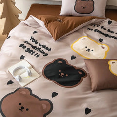 Yickyue Bedding Sets INS Vintage Single Duvet Cover Quilt Cover Beer Bed Sheets Set Kids princess Sheet Twin Comforter Sets Bed Linen
