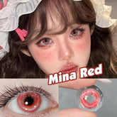 YICKYUE 2pcs 1pair Cyber Series Halloween Colored Contact Lenses for Makeup Eyes Big Pupils Red Contact Lenses Brown Lens Myopia