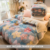Yickyue Cute Super Warm Lamb Wool Quilt Winter Thickened Warmth Cotton Velvet Soft Small Child Size Blanket Duvet Single Double Bed
