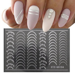 3D Gold Stripe Marble Line Nail Art Decoration Stickers Winter DIY Sparkly Designs Gel Polish Manicure Slider Decals CHSTZ-CS067