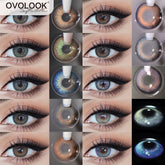 YICKYUE - 2PCS/Pair 10 Tone Colored Lenses for Eyes Beauty Color Contact Lenses Eye Color Lens Cosmetic Prescription Lens Year Use