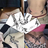 YICKYUE - Sexy Belly Butterfly Totem Waterproof Tattoo Sticker Clavicle Rose Lasting Scar Art Fake Tattoo Temporary Black Female Tatuajes