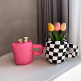 Mug Shape Pencil Holder Cotton Pen Stationery Jewelry Storage Pot for Office Cute Desktop Makeup Brush Ornaments Organizer
