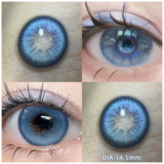 YICKYUE - 1 Pair(2pcs) Myopia Contact Lenses for Eyes Pupils Prescription Lenses With Diopters Fashion Blue Green Eye Color Lenses
