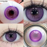 1 Pair Purple Beauty Colored contact lenses For Eyes Halloween Makeup Lens Pupils Fashion Big Eye Lenses Myopia Lenses