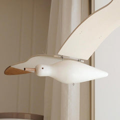 YICKYUE - Nordic Wooden Fly Seagull Bird Hanging Flying Craft Art Creative Ornament Home Living Room Decoration Kawaii Kids Gift